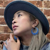 Gold & Honey - Women's Lucite Bamboo Hoop Earrings