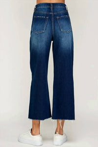 I&M Jeans - Wide Leg Cropped Jeans With Raw Hem