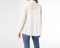 COCO + CARMEN Nadina Button Front Blouse in white - women's blouse - detail view