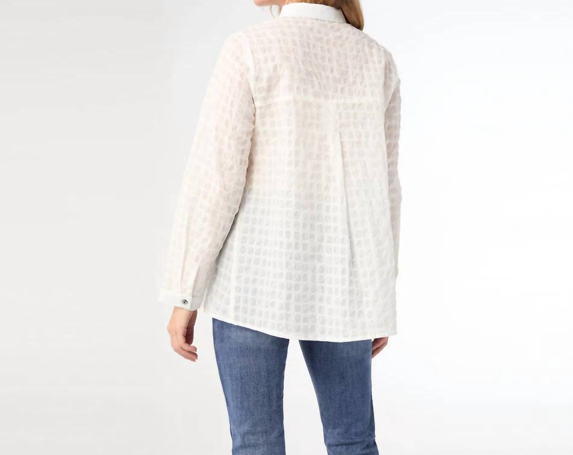 COCO + CARMEN Nadina Button Front Blouse in white - women's blouse - detail view