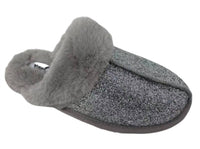 Very G Women's Super Soft Sparkly Glitter Slippers in silver - women's shoe