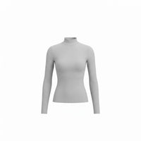 Ambar - Sleek Stretch Essential Mock-neck Long Sleeve Top