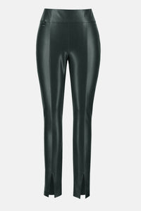 Joseph Ribkoff High-waisted Slim Leather Leggings in emerald - women's pants - view 5
