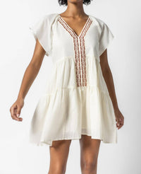 Lilla P - Flutter Sleeve Tiered Dress