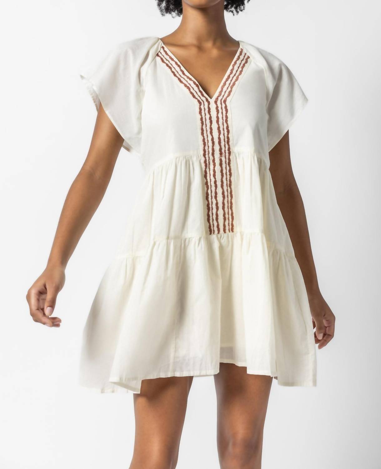 Lilla P - Flutter Sleeve Tiered Dress