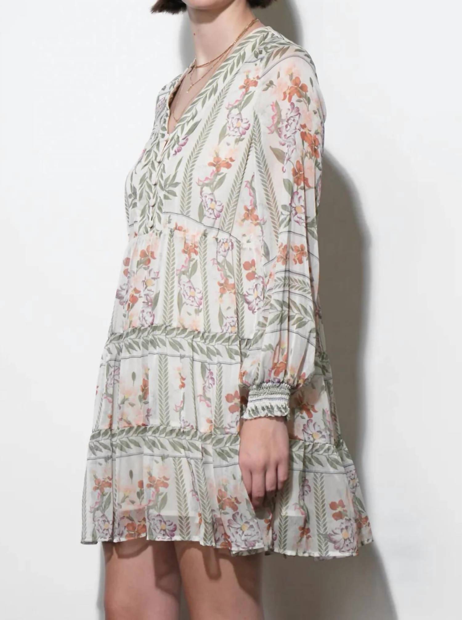 Greylin - Alexis Deep V Tiered Pullover Dress