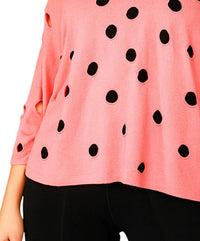 French Kyss - Solid Holey Crewneck Top