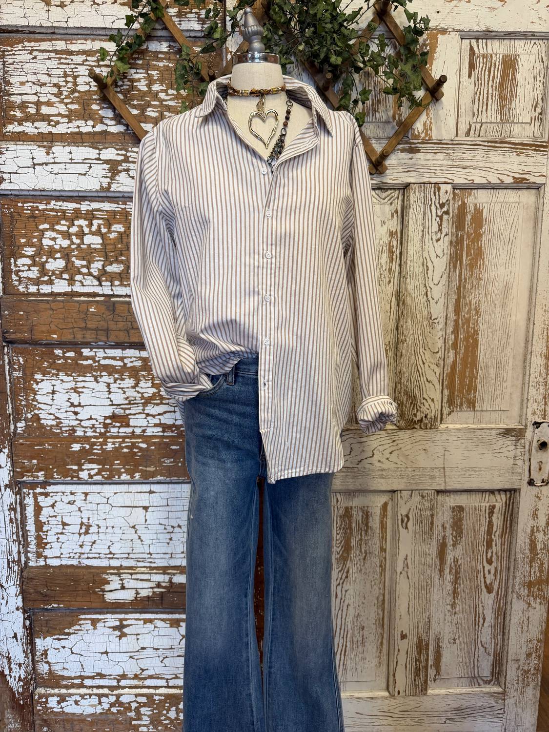 Dear John Denim - Women's Stripe Button Front Blouse