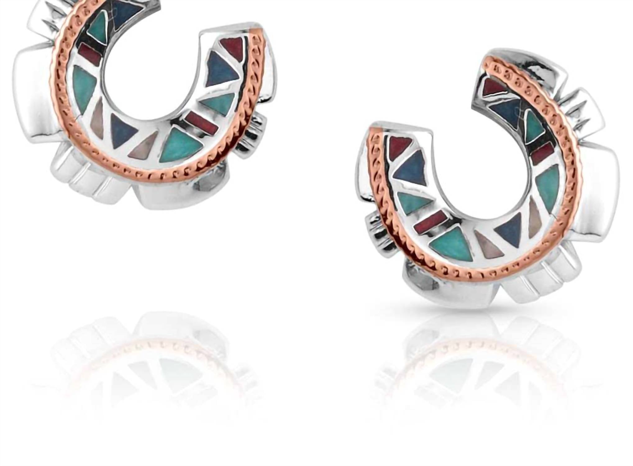 Montana Silversmiths - Women's Western Mosaic Horseshoe Post Earrings