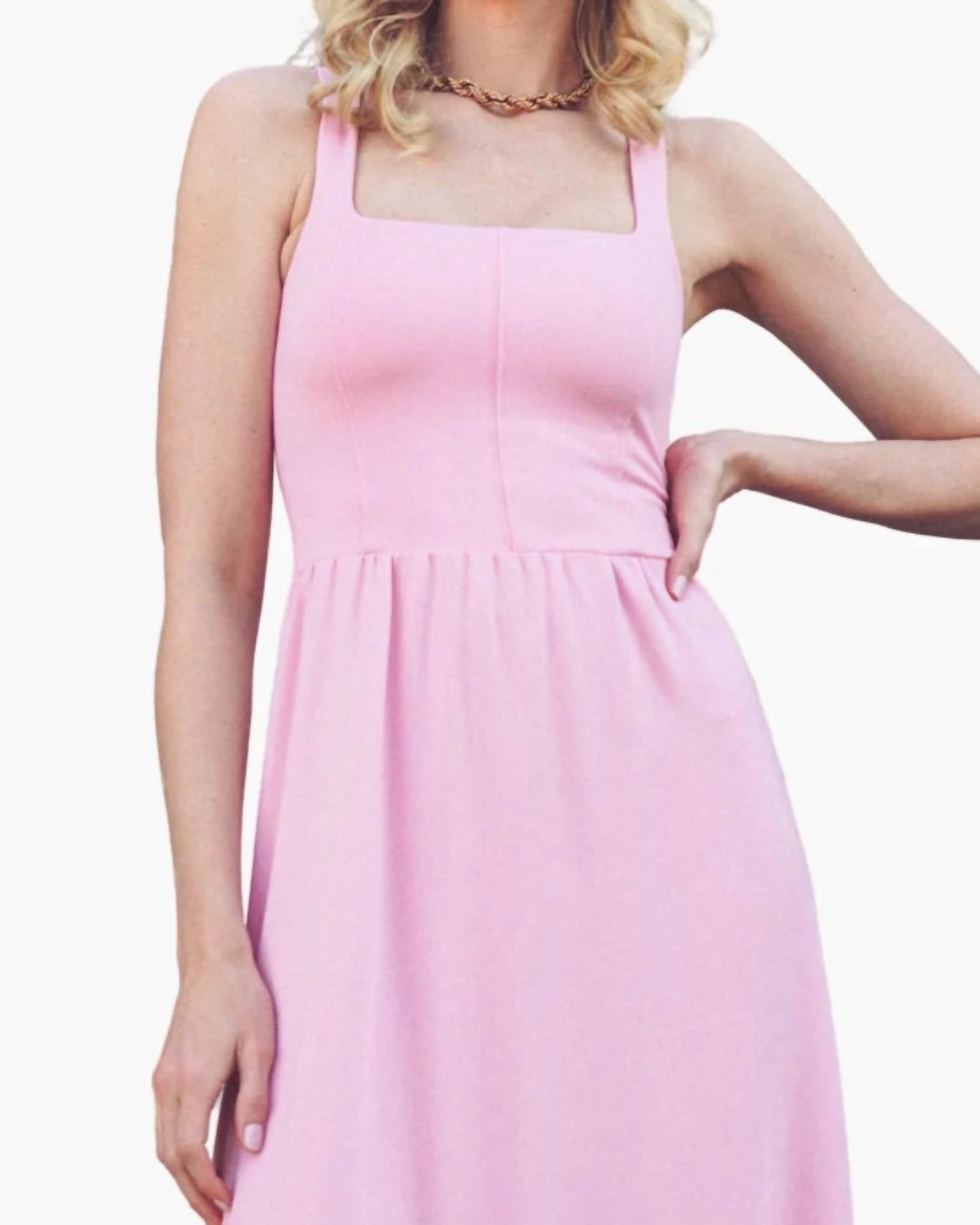 SMITH & QUINN Bernadette Ponte Dress in light pink - women's dress - detail view
