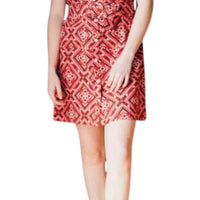 Never A Wallflower - Coral Bandana Mini Dress