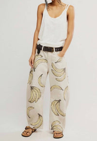 Free People - Good Luck Printed Barrel Jean