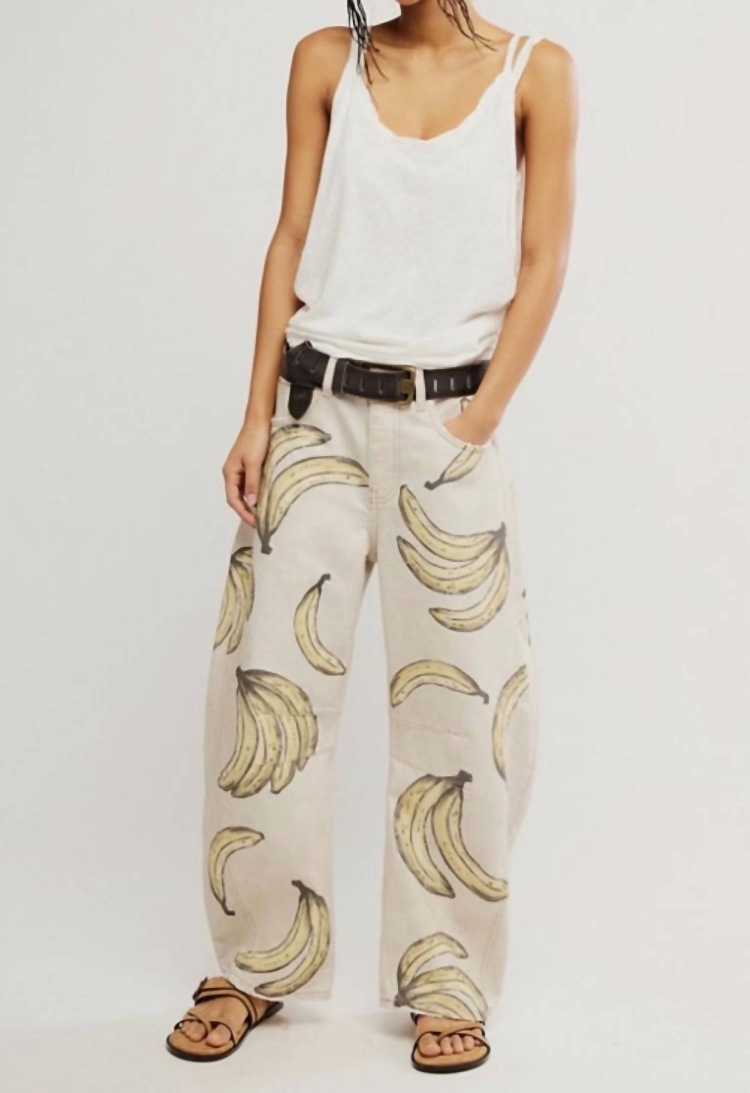 Free People - Good Luck Printed Barrel Jean