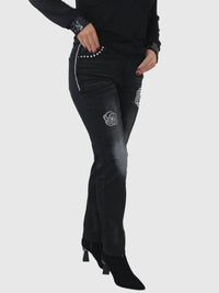 Frank Lyman - Diamante Woven Denim Pant