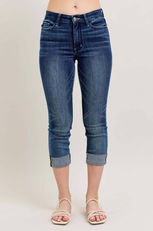 Judy Blue - Midnight Charm Cuffed Capri Jeans