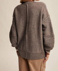 Listicle - Textured Knit Button Up Cardigan