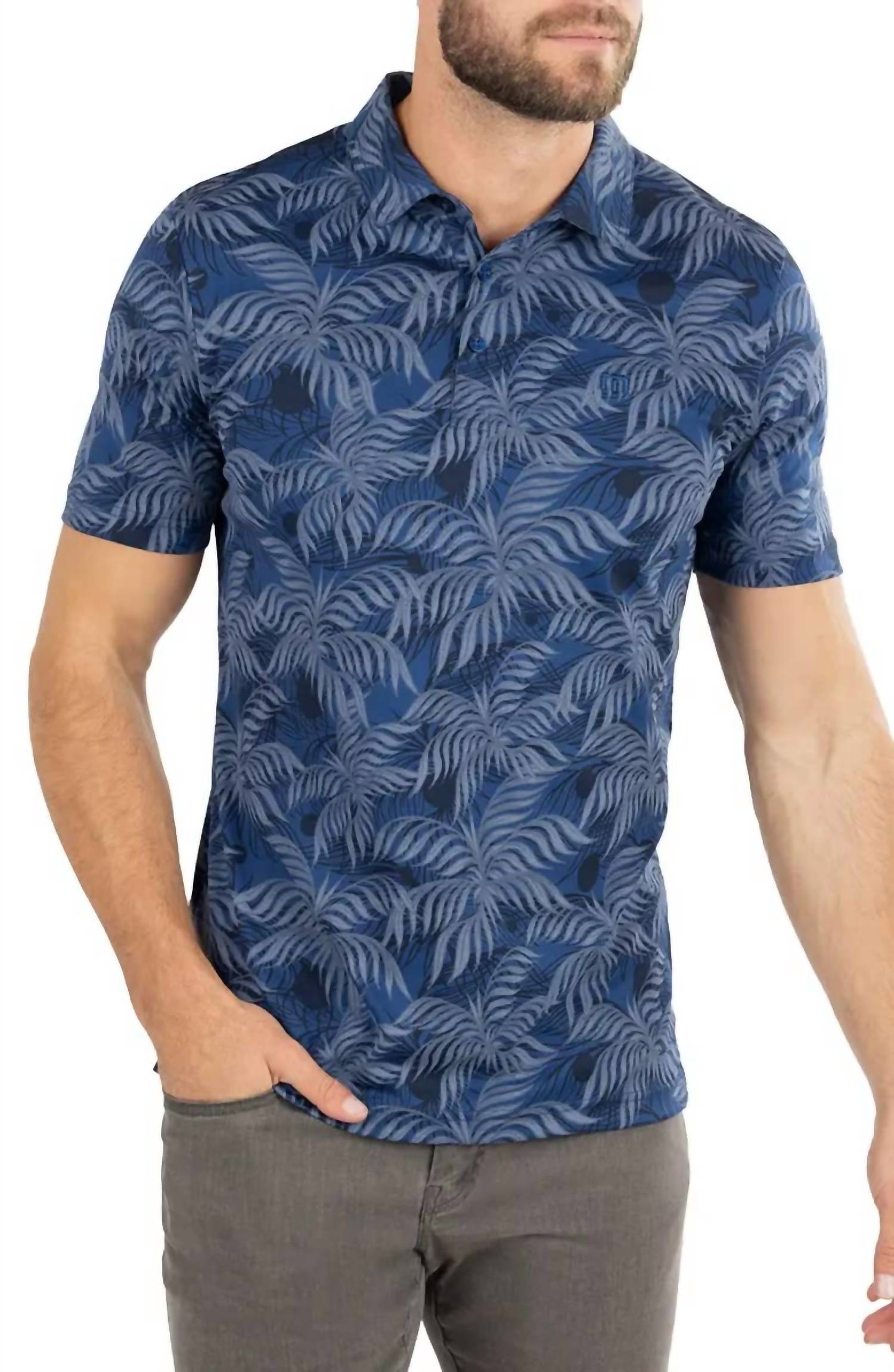 TravisMathew Mountain Down Polo in estate blue - men's shirt
