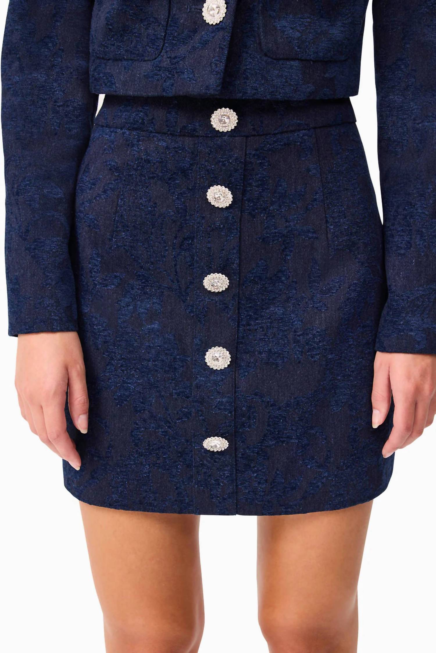 ELLIATT Melody Mini Skirt in indigo - women's skirt - detail view