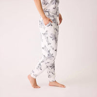 PJ Salvage Feeling Love Banded Sleep Pant in ivory - women's pants - detail view