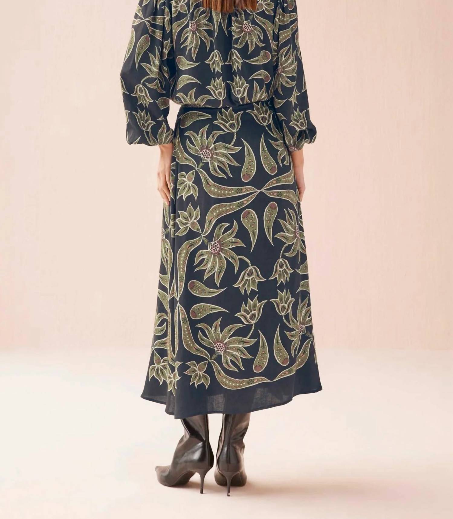 OMIKA Nalini Wrap Skirt in alonx - women's skirt - detail view