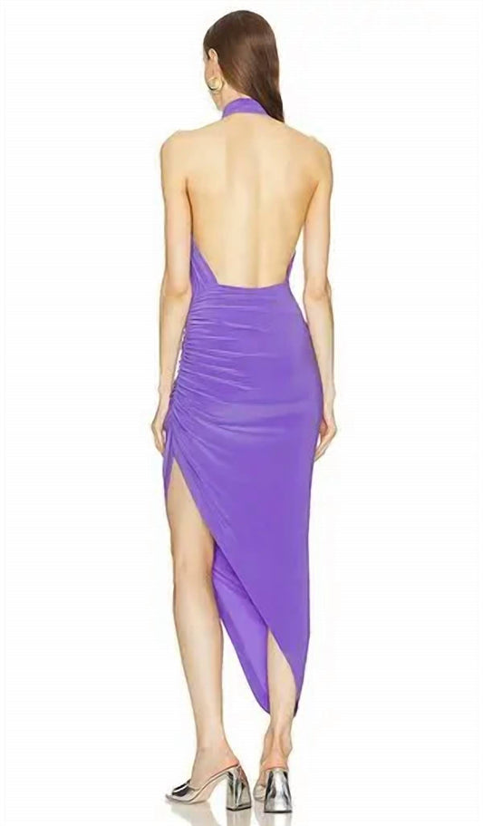 Norma Kamali - Cross Halter Side Drape Gown