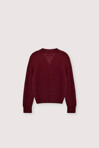 The New Society Girl's Lina Cardigan in plum fantasy - kids' sweater - detail view