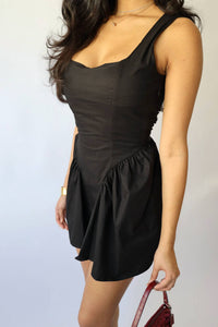 Bailey Rose - Lace Up Back Puff Skirt Mini Dress