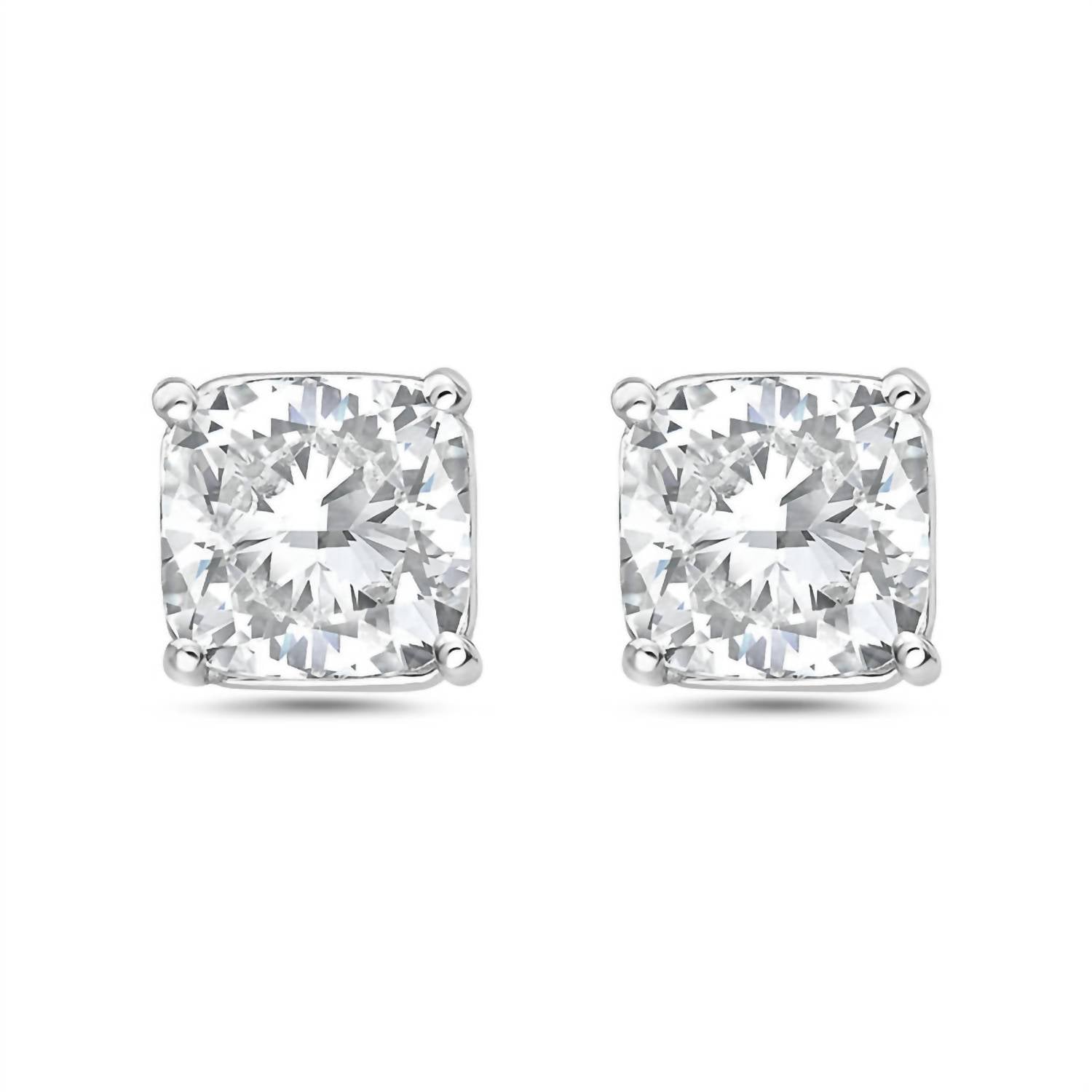 Diana M Jewels - Women's Lab Grown Diamond Cushion Cut Stud Earrings (4.00 Ct)