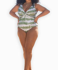 Fashion Szn Curve - Twist Front Sculpting Swimsuit - Plus Size