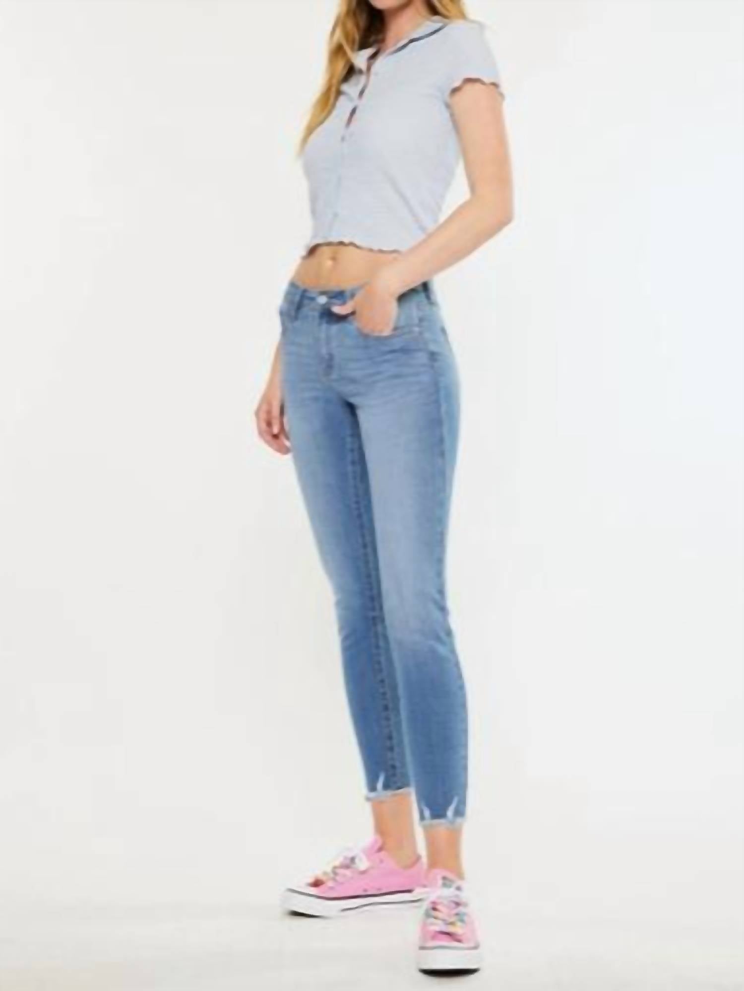 Kancan - Mid Rise Ankle Skinny Jeans