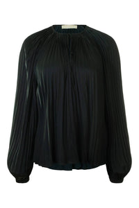 Ulla Johnson Women's Electra Pleated Satin Blouse in noir - women's blouse