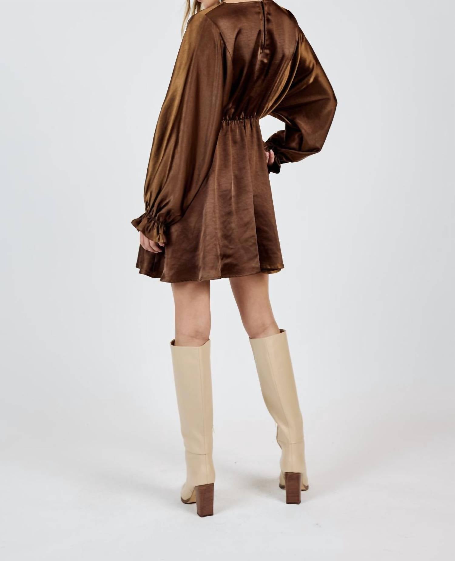 Sadie & Sage - WARM TEA DOLMAN SLEEVE MINI DRESS