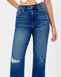 HIDDEN Tracey Relaxed Straight Jeans in blue - women's jeans - detail view