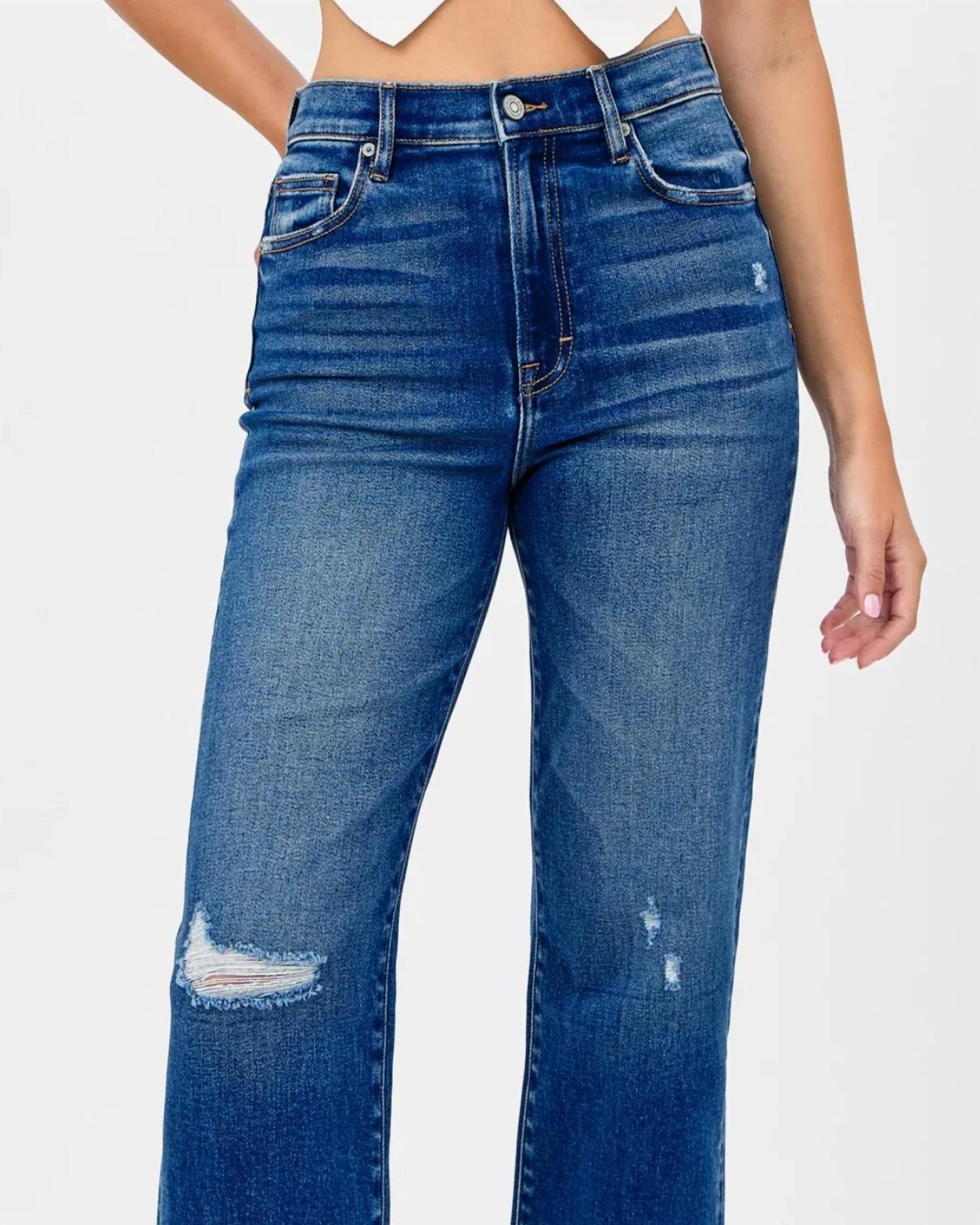 HIDDEN Tracey Relaxed Straight Jeans in blue - women's jeans - detail view