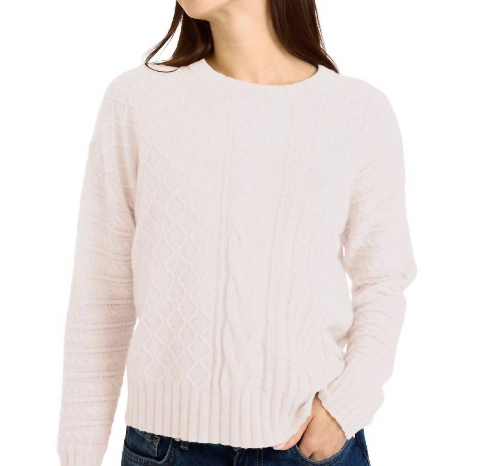 Brodie Cashmere - Mix Cable Crew Pullover