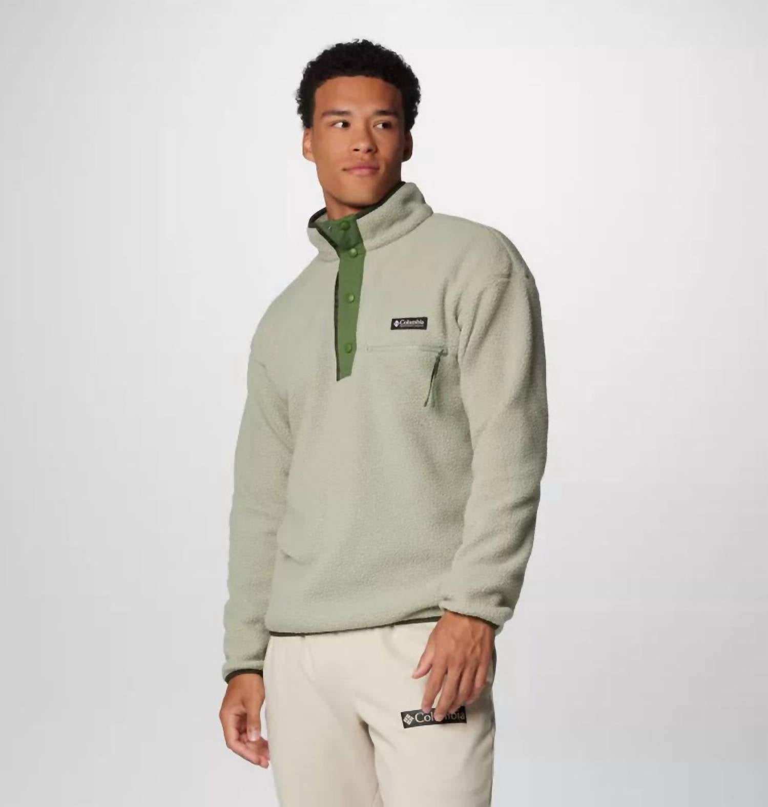 Columbia Helvetia Ii Half Snap Fleece Top in safari - men's long sleeve top - alternate view