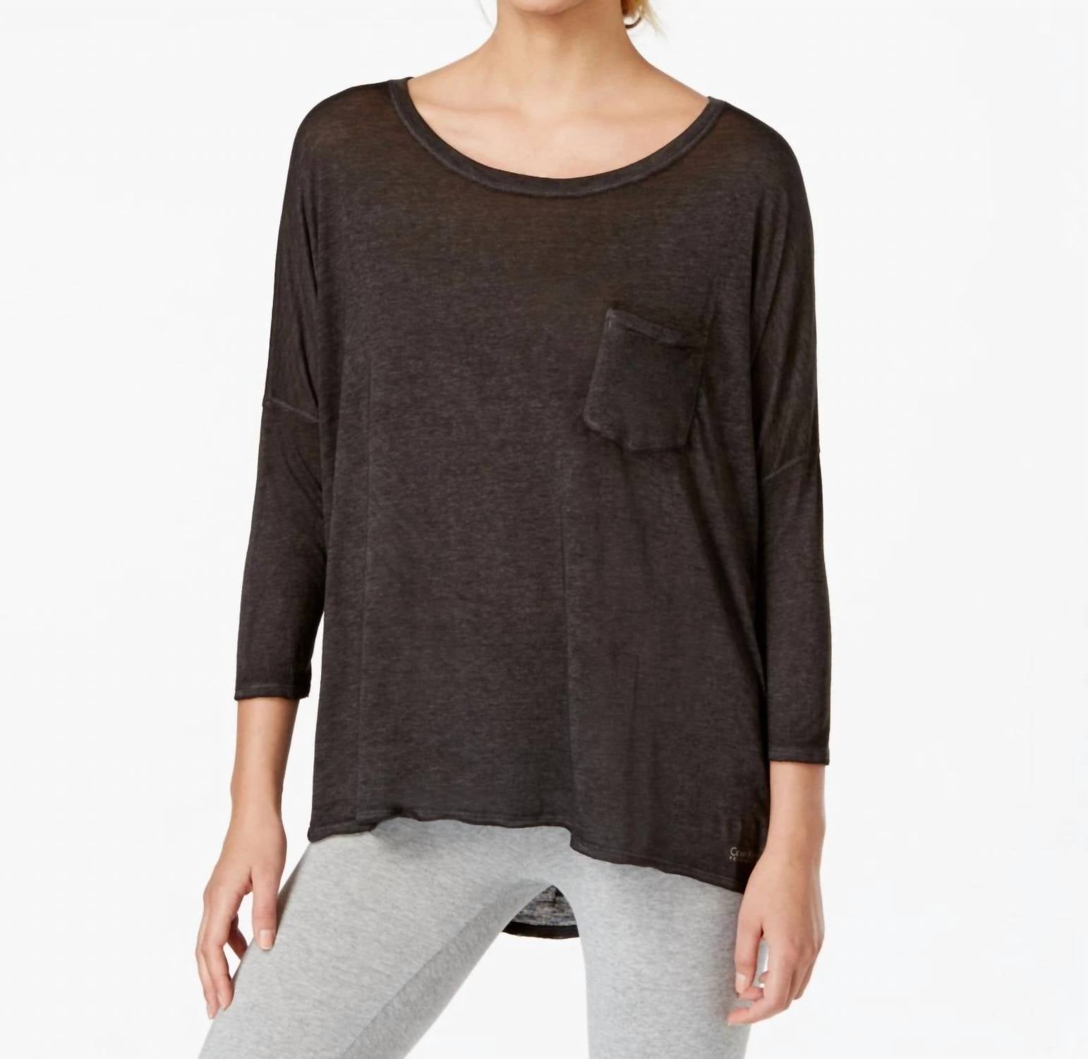 Calvin Klein - Three Quarter Sleeve High Low Top