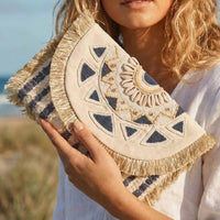 Anarchy Street - Women's Beaded Fringe Trim Mandala Clutch Bag