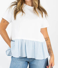 Six/Fifty - Ravello Mix Media Poplin Top