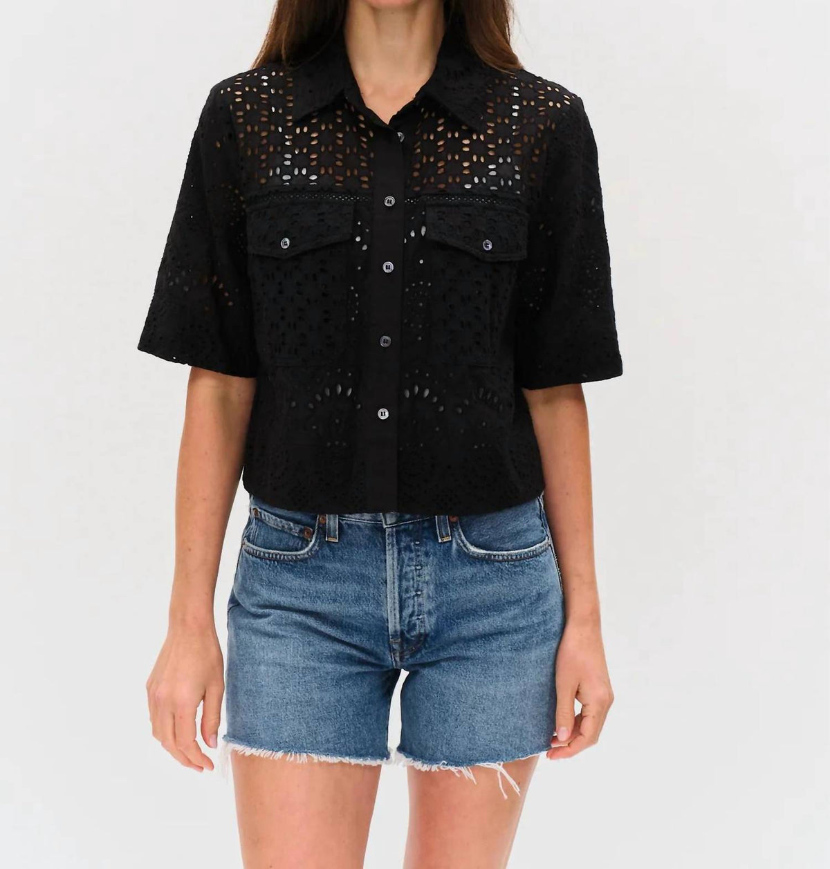 Six/Fifty - Women's Tove Eyelet Double Pocket Top