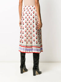 Valentino - Pleated Graphic Print Skirt