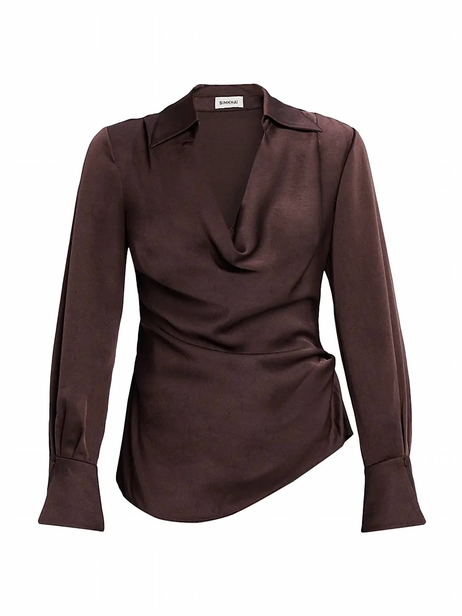 Simkhai - Symone Long Sleeve Cowl Neck Top