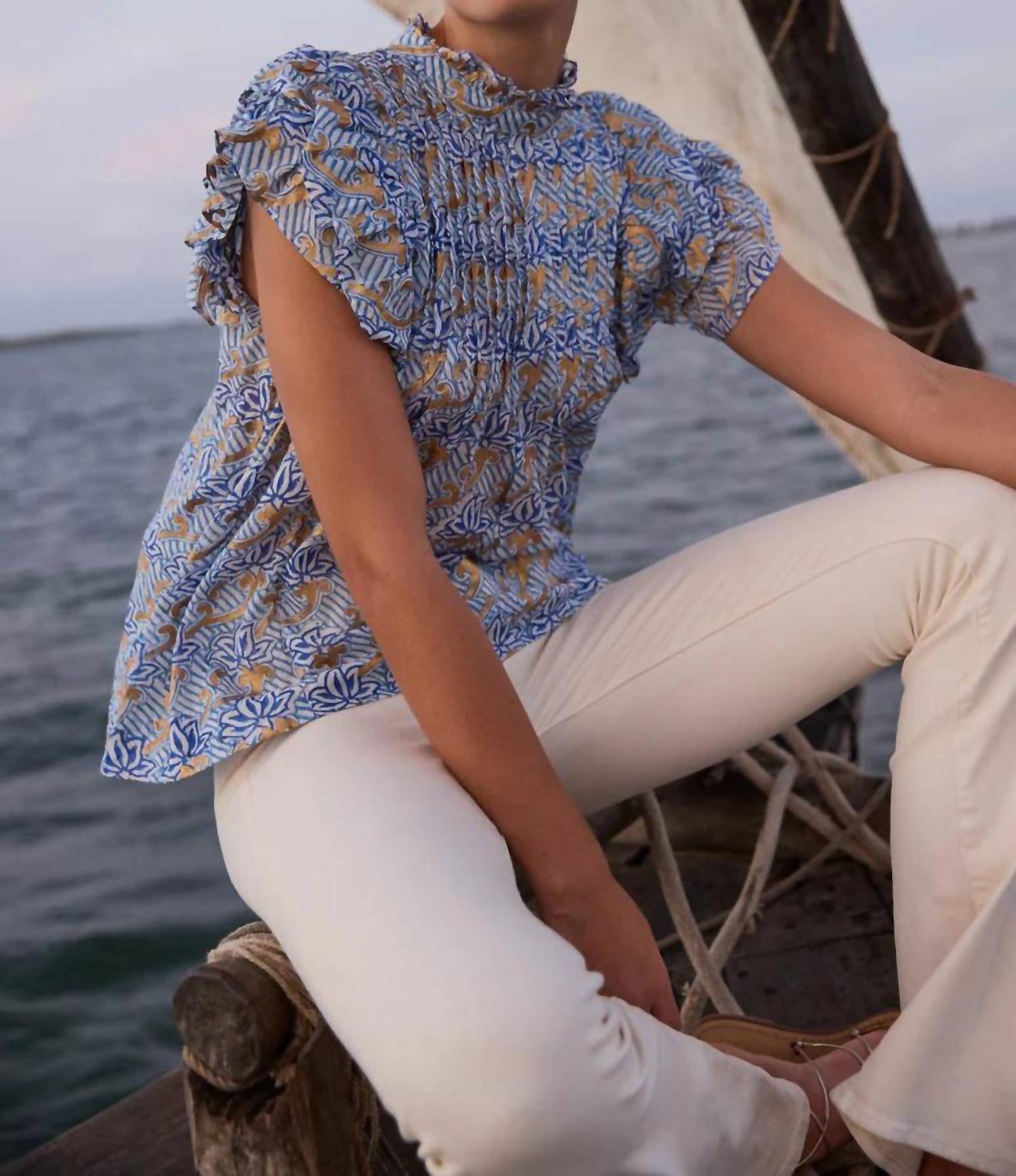 Oliphant - Pintuck Ruffle Top