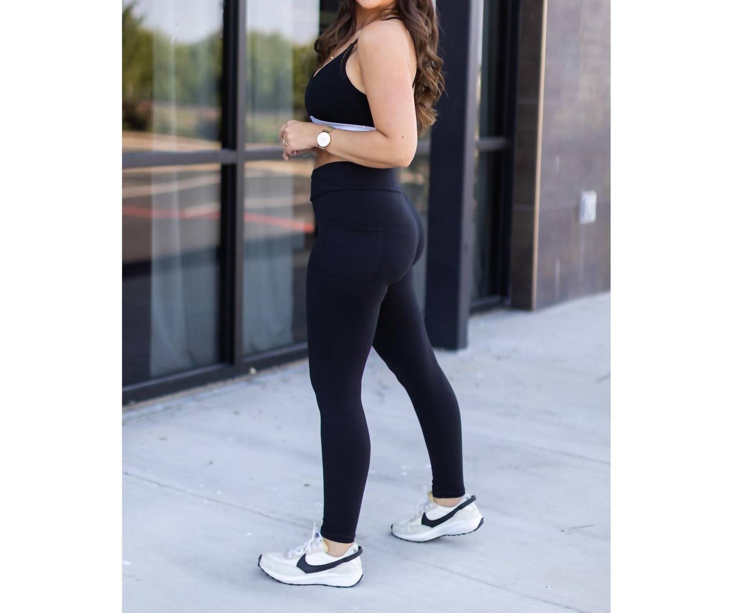 Julia Rose - Stephanie Crossover Pocket Full Length Leggings