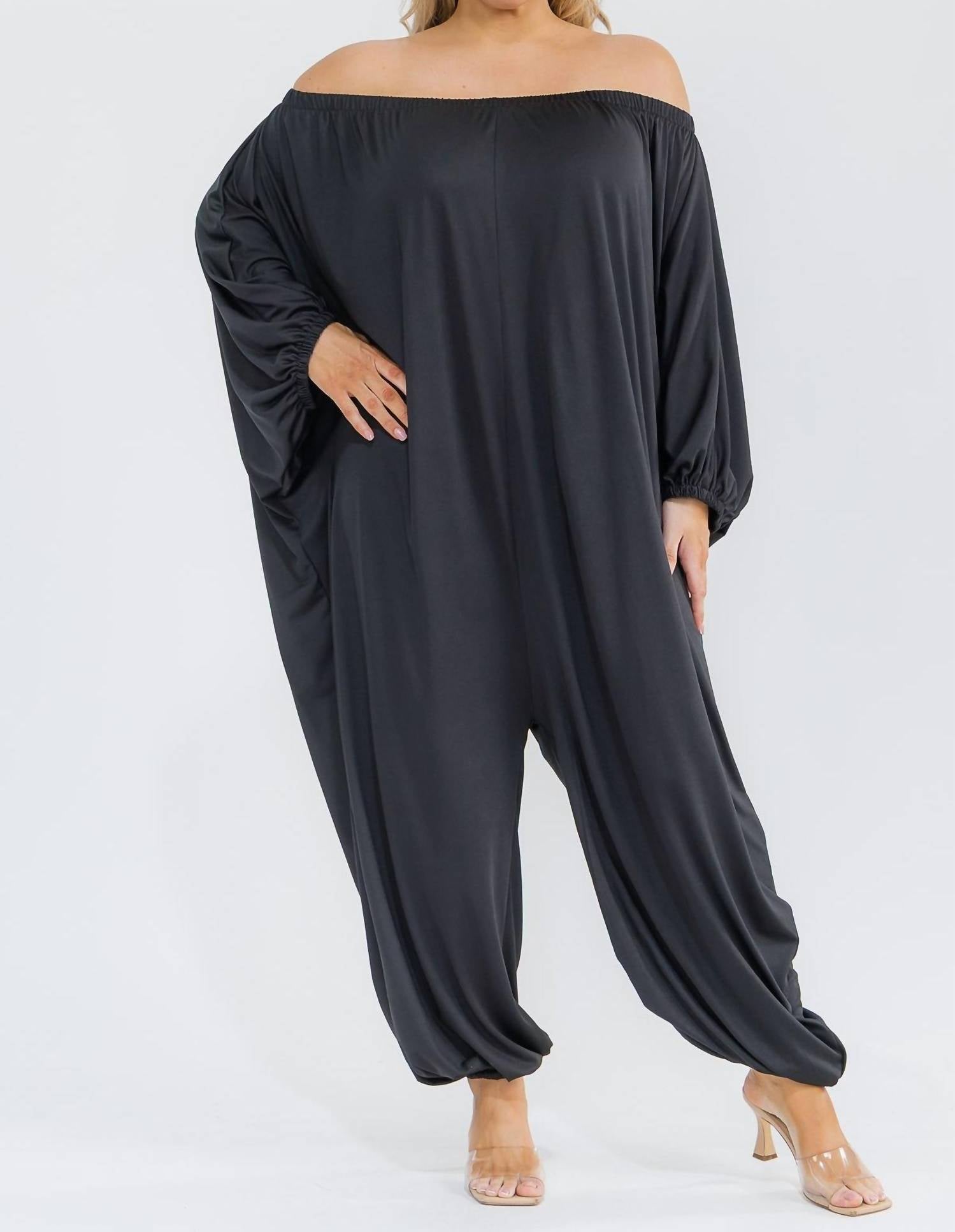 Karen T Design - Long Sleeve Harem Jumpsuit - Plus