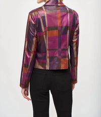 Joseph Ribkoff - Women's Foiled Print Faux Suede Jacket