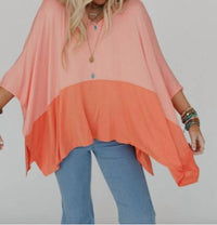 Three Bird Nest - Coffee Sunsets V-neck Top