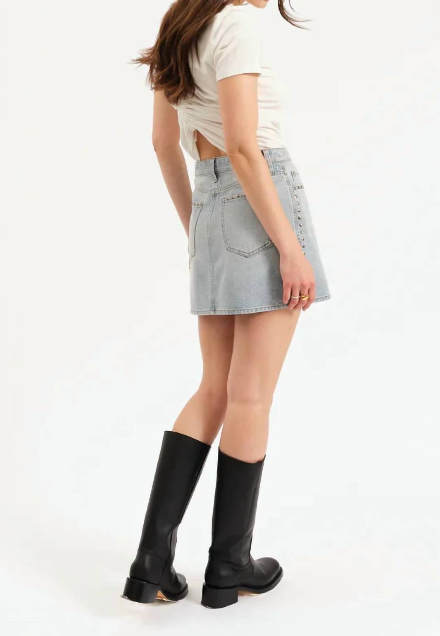 Daze - Studded Denim Skirt