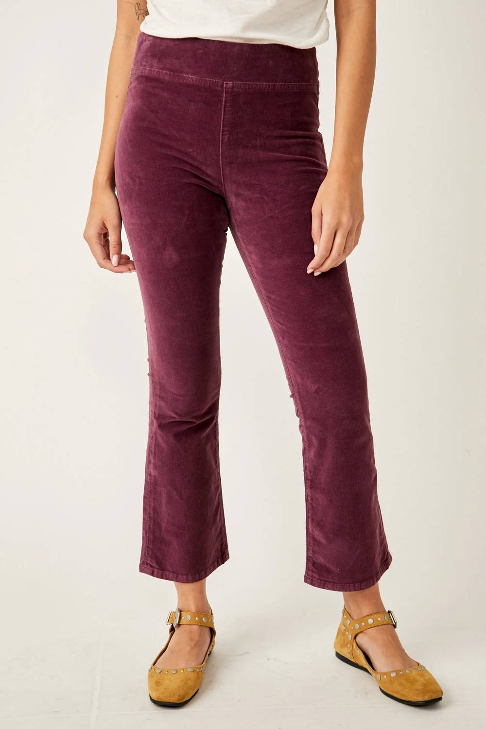 Free People - In My Feelings Velvet Crop Slim Pant