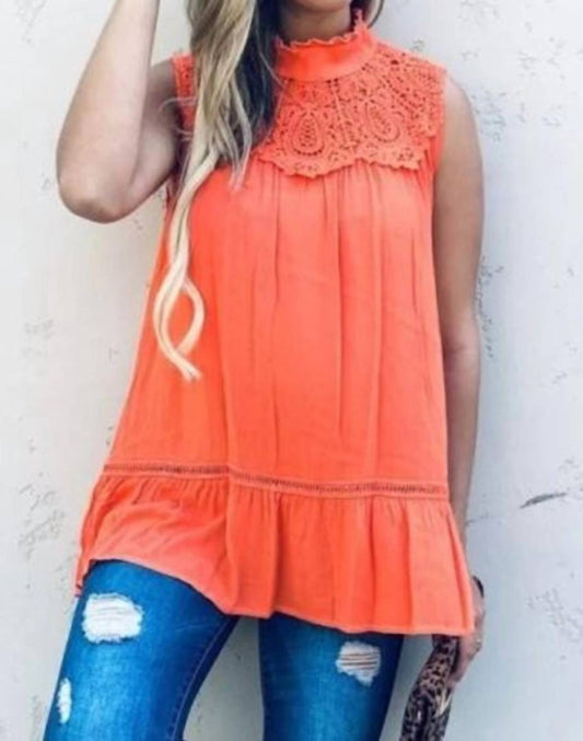 And The Why - Lace Trim Sleeveless Top